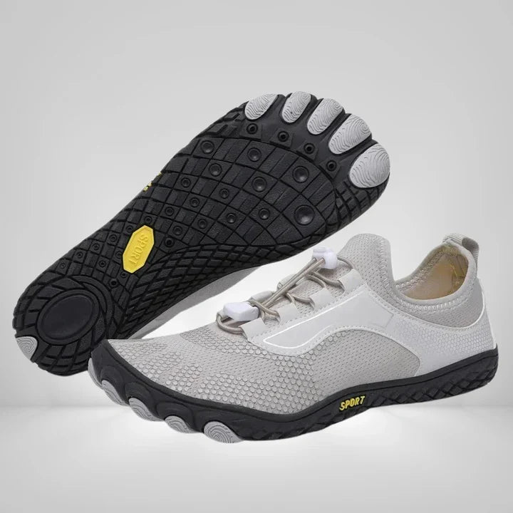 Breathable men's outdoor shoes designed for fast drying in wet conditions.