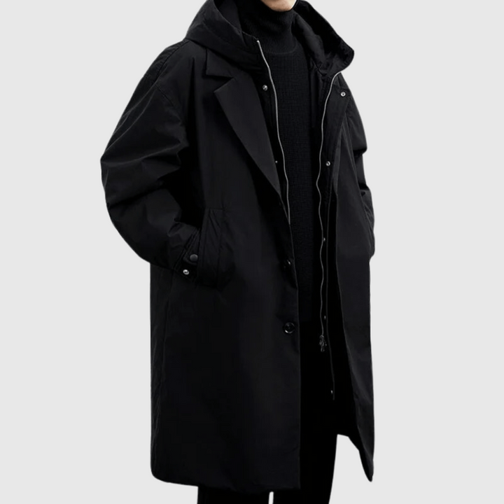 Durable mens windbreaker rain jacket, perfect for travel and commuting in wet weather.