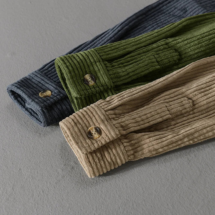 Essential menswear piece: a men's corduroy shirt for sophisticated casual looks.