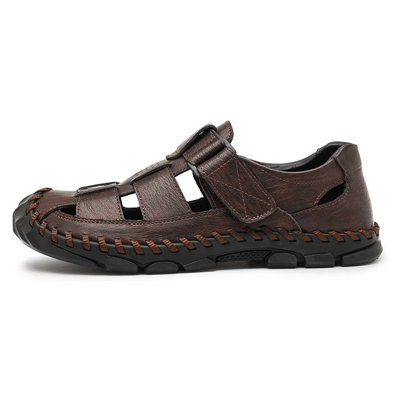 Adjustable fit ensures comfort in these men's waterproof leather sandals