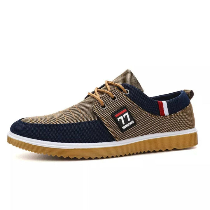 Brown men's moccasin toe orthopaedic lace shoes, providing ultimate foot support & casual style.