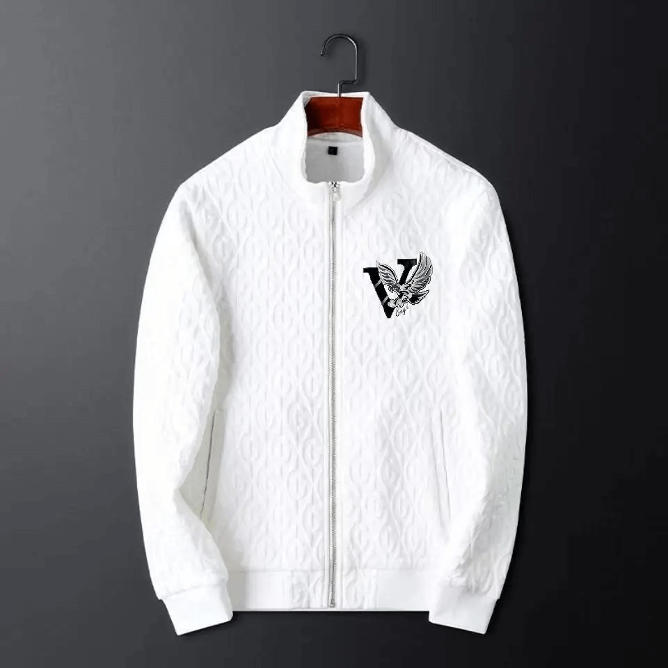 Warm men's cable-knit matching tracksuit set for fall and winter. Includes cozy full-zip jacket and comfortable pants.