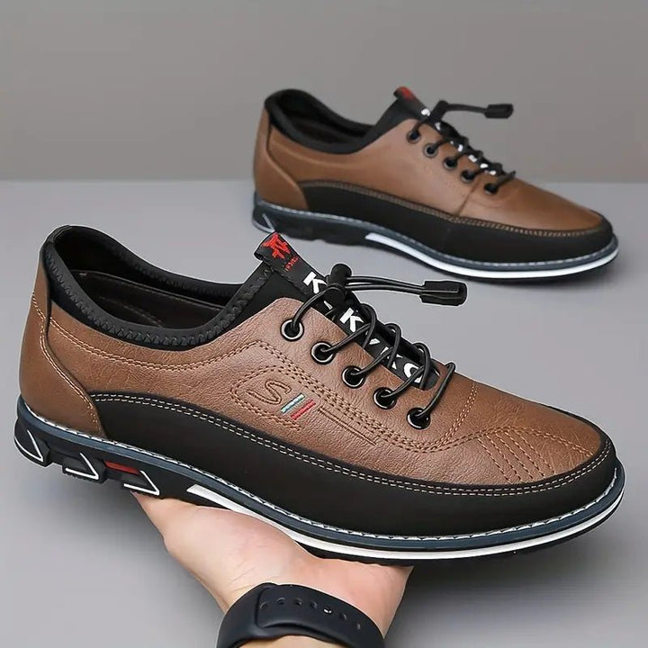 High-quality caramel leather men's Oxford shoes for a sophisticated look