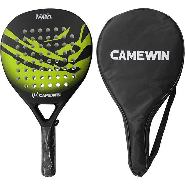 Top-tier men's paddle tennis racket. Carbon fiber construction for superior performance, grip, and control.