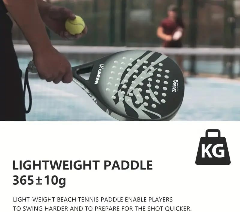 Men's sports carbon fiber tennis racket with ergonomic grip and protective carrying bag for easy transport.
