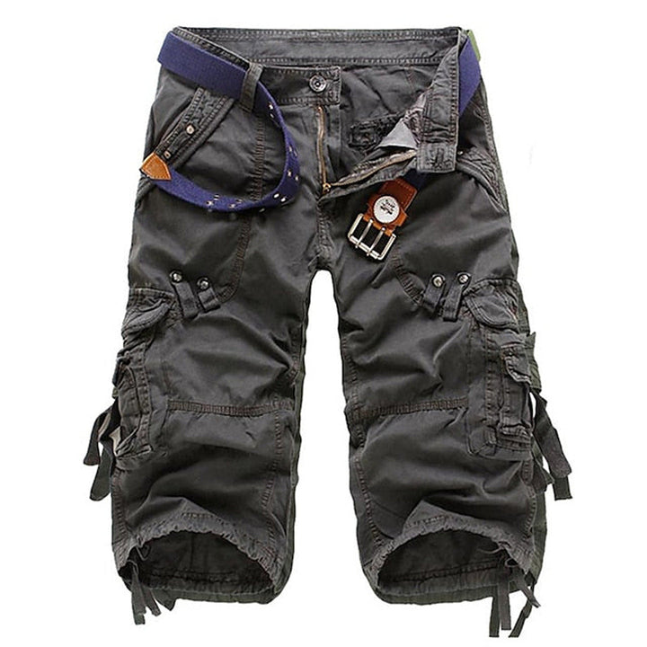 Durable men's cargo shorts with zip pockets, great for outdoor adventures, travel, or everyday comfortable casual wear.
