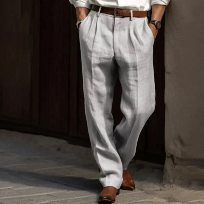 Men's casual baggy suit trousers in a relaxed fit, perfect for stylish everyday wear & comfort.