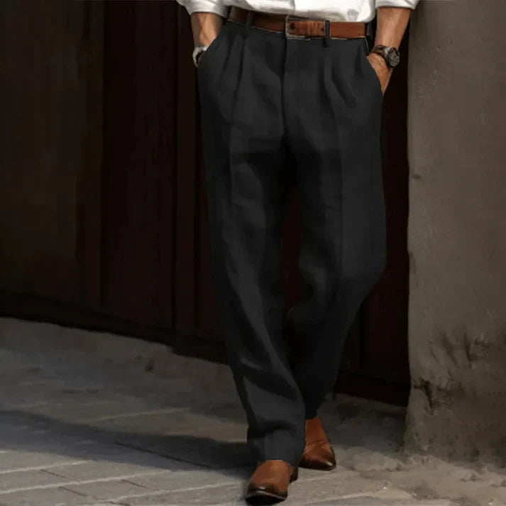Comfortable men's relaxed fit baggy trousers. Modern casual suit pants for a stylish, contemporary look.