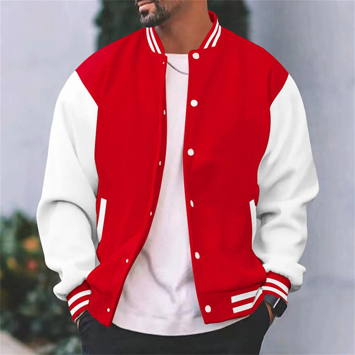 New men's casual baseball jacket. Ideal autumn wear, versatile everyday stylish outerwear.