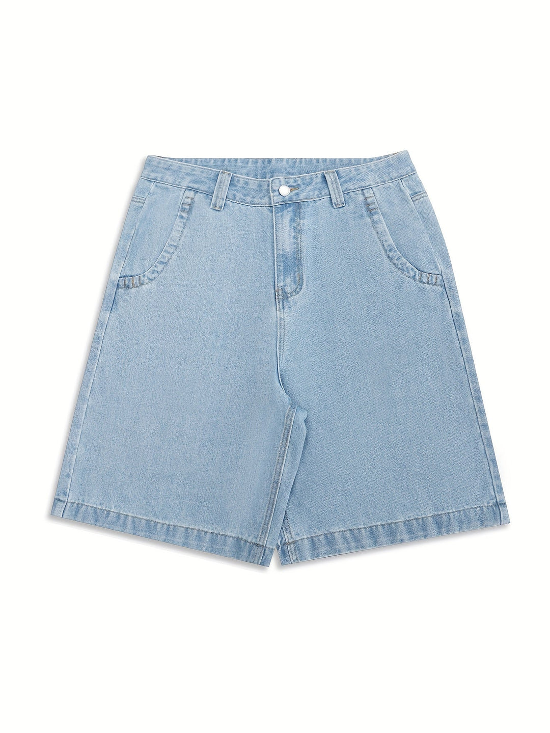 Loose fit knee-length denim shorts for men, featuring floral design