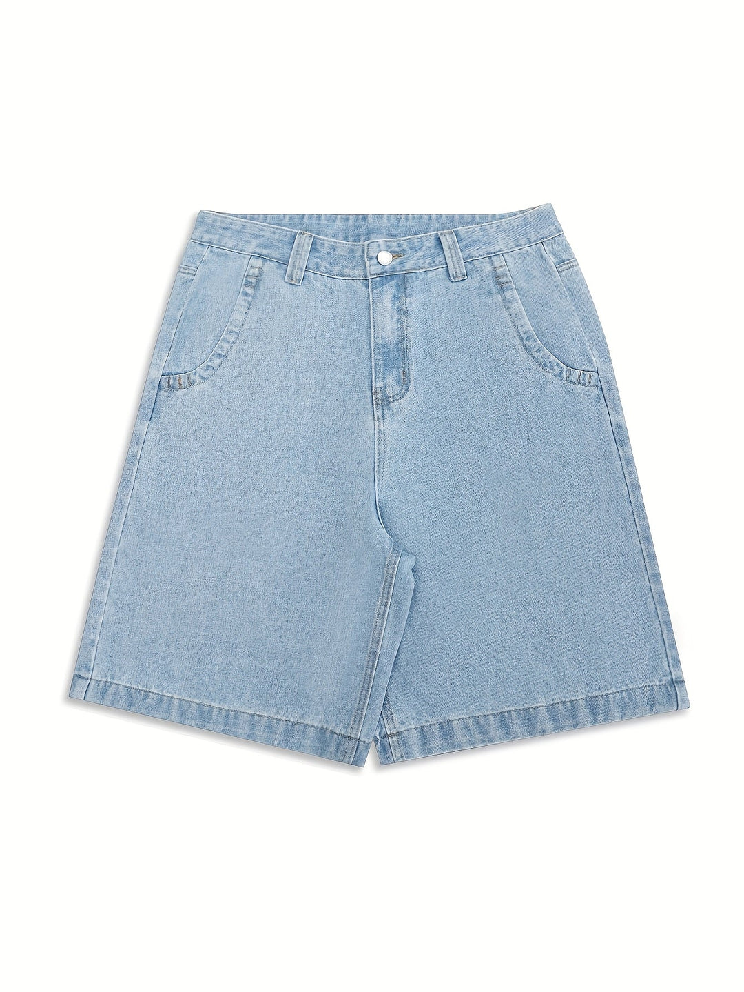 Knee-length casual shorts for men, embroidered with floral motifs