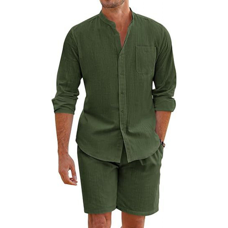 Lightweight men's casual summer shirt & shorts set, designed for ultimate comfort and effortless style.