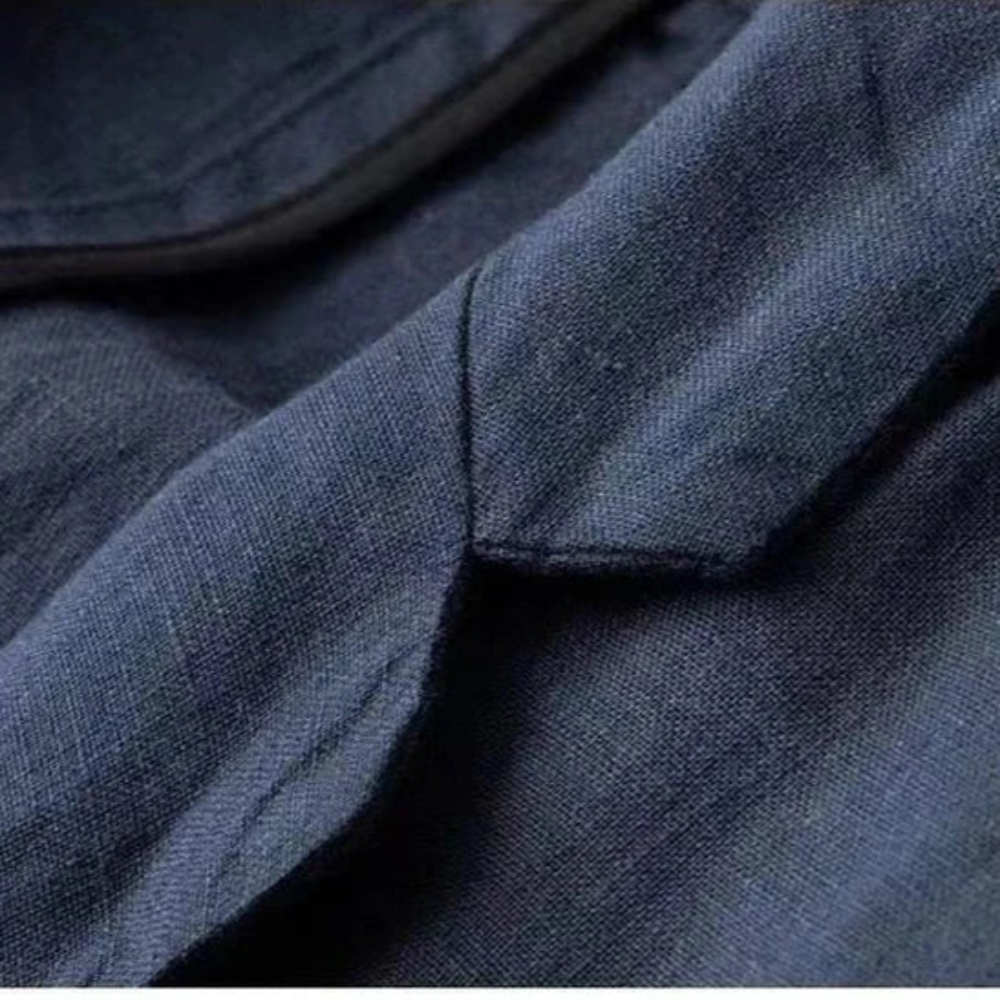 Men's comfortable two-piece set: button cardigan and trousers. Great for casual & vacation wear.