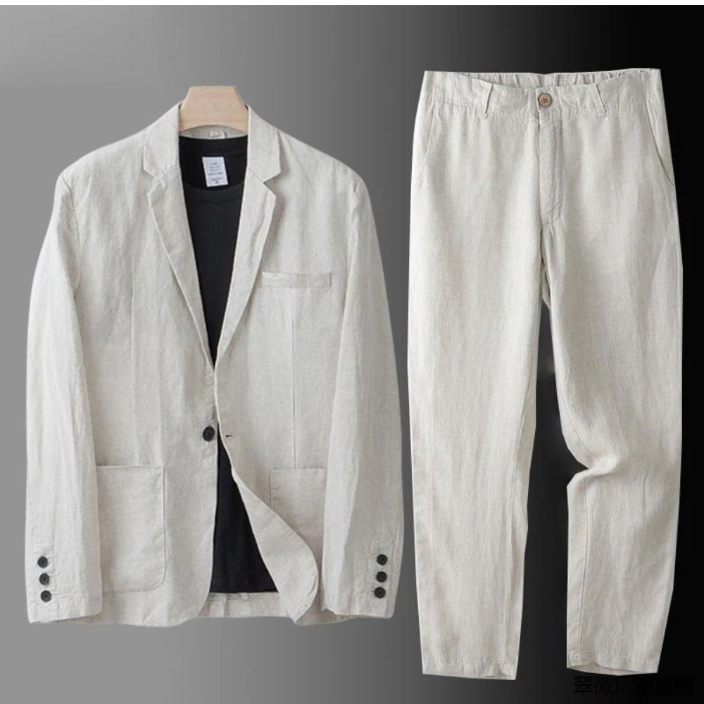 Stylish Men's Cardigan & Trouser Set for casual wear. Smart casual two-piece outfit.