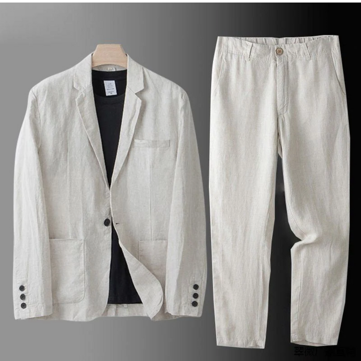 Stylish Men's Cardigan & Trouser Set for casual wear. Smart casual two-piece outfit.