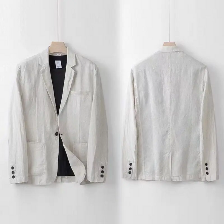 Comfortable Men's Loungewear Set. Button cardigan and matching trousers, ideal for vacation.