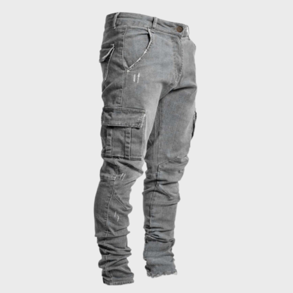 Stylish men's utility cargo pants with multiple pockets, perfect for streetwear or outdoor activities, ensuring comfort.