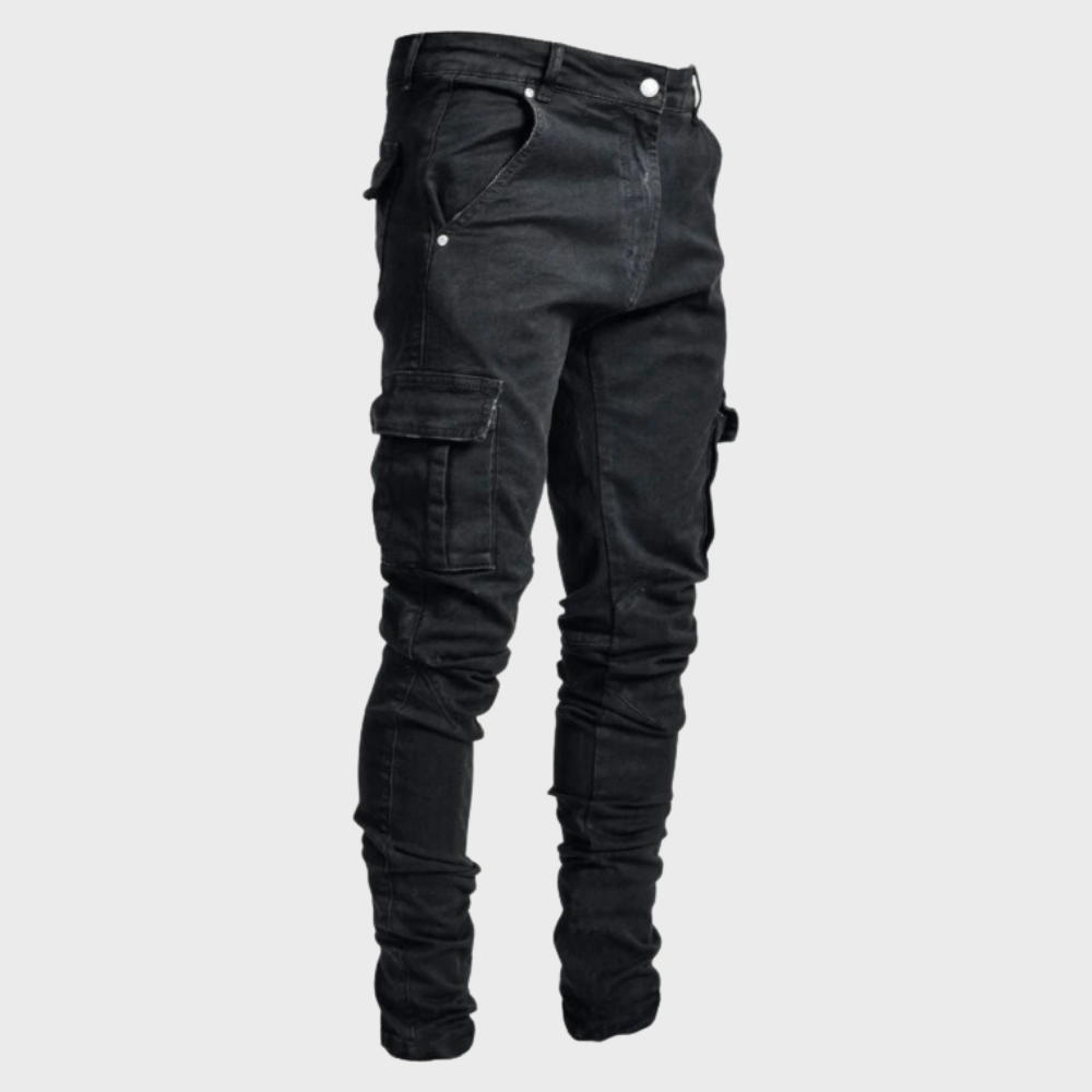 Modern men's cargo pants, a comfortable choice for casual wear & streetwear, featuring a practical multi-pocket design.