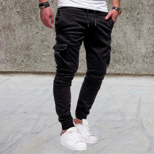 Durable men's casual cargo pants with practical flap pockets, straight leg, and relaxed fit.