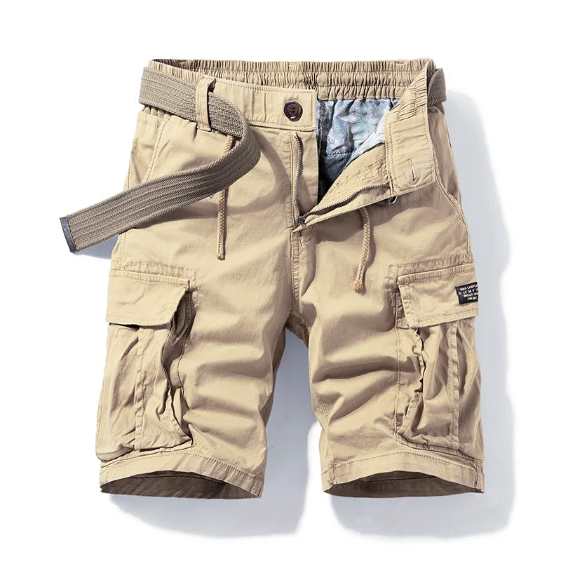 Men's casual cargo shorts with adjustable drawstring waist. Perfect for summer & warm weather.