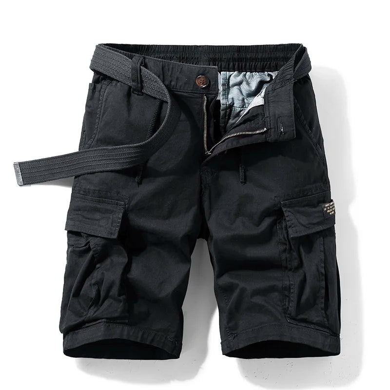 Comfortable men's drawstring cargo shorts for summer fashion. Versatile for daily activities.