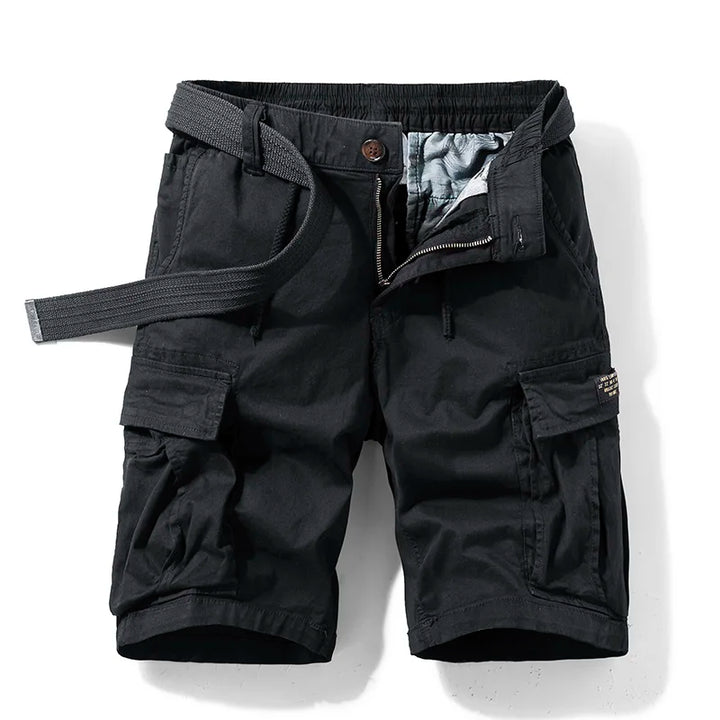 Comfortable men's drawstring cargo shorts for summer fashion. Versatile for daily activities.