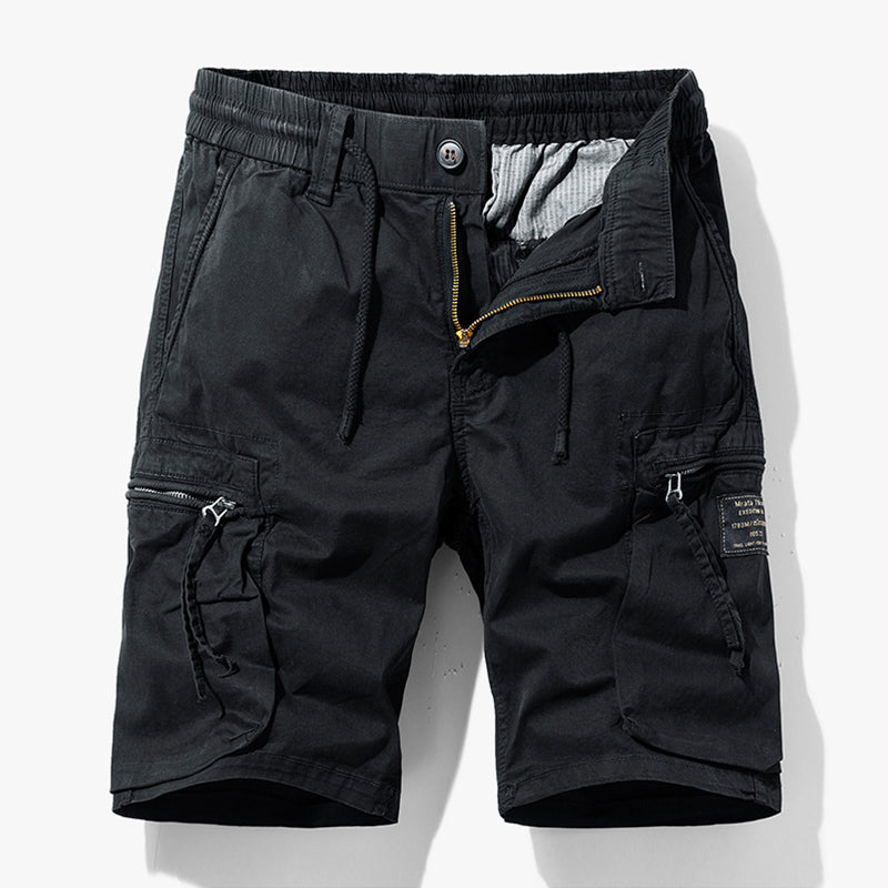 Relaxed fit men's drawstring shorts, perfect for everyday casual wear & warm weather.