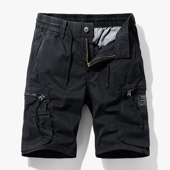 Relaxed fit men's drawstring shorts, perfect for everyday casual wear & warm weather.