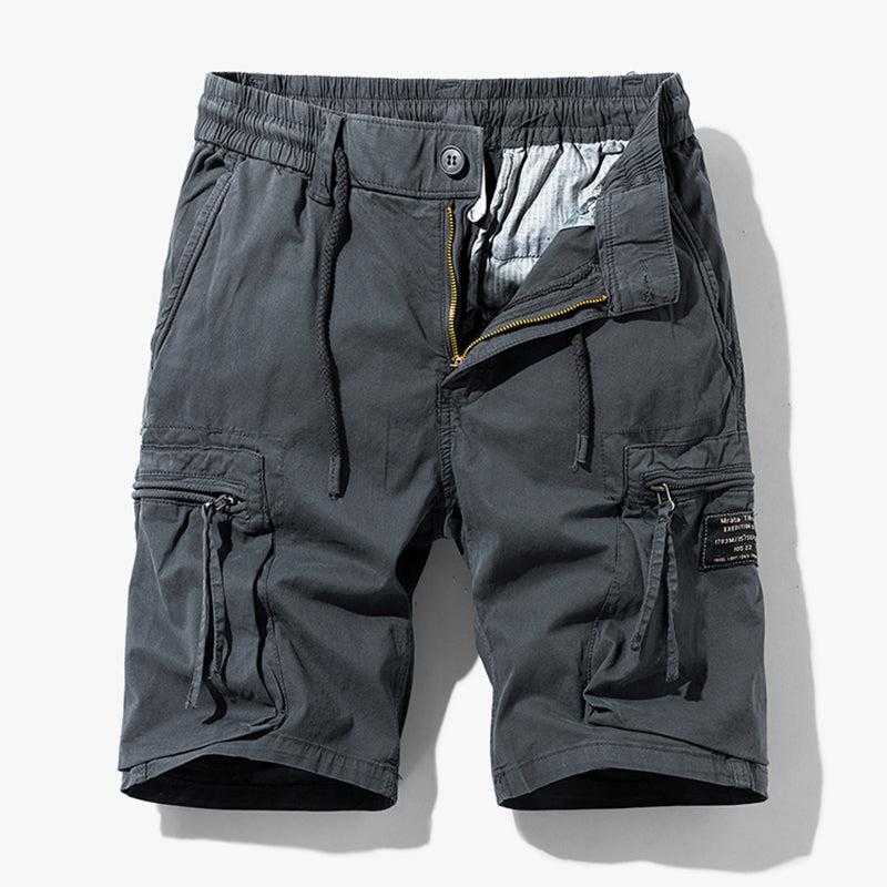 Comfortable men's bottomwear: casual drawstring cargo shorts for stylish warm weather fashion.