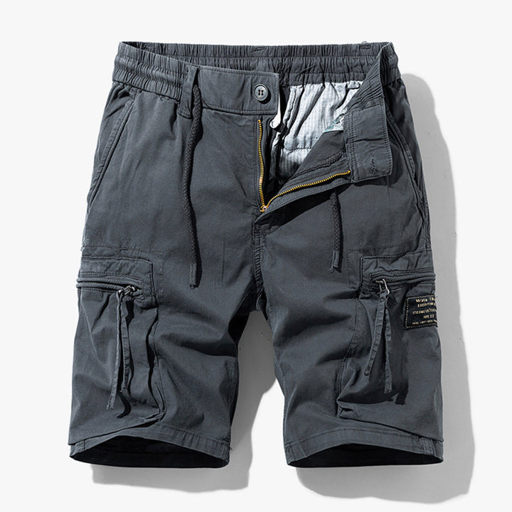 Comfortable men's bottomwear: casual drawstring cargo shorts for stylish warm weather fashion.