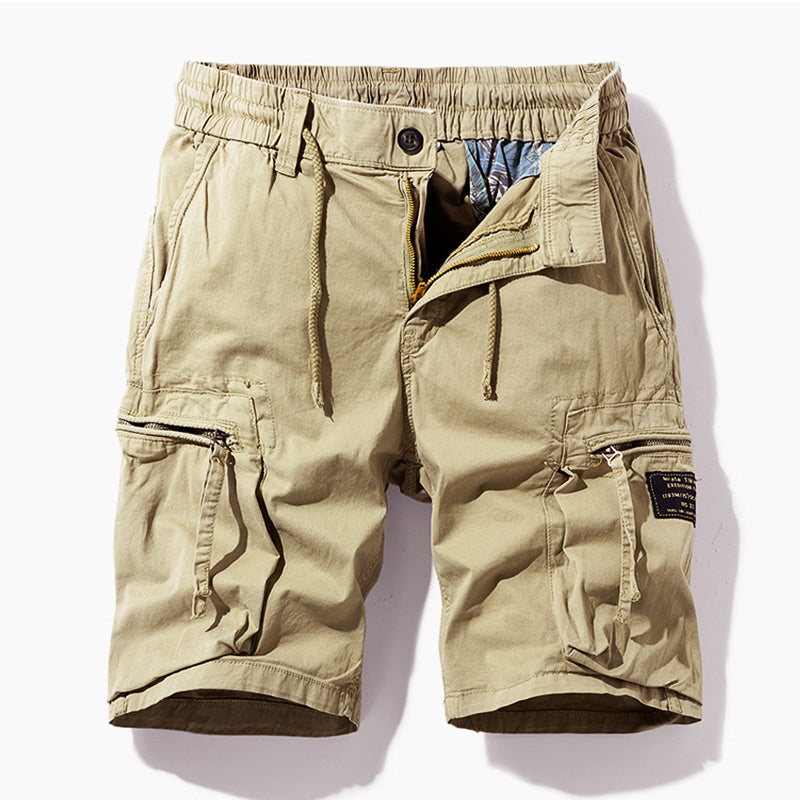 Versatile men's casual shorts with drawstring & cargo pockets, great for outdoor and everyday wear.