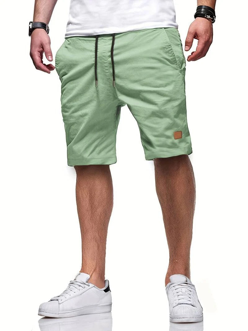 Men's casual drawstring lounge shorts, ultimate comfort for home or light activities.