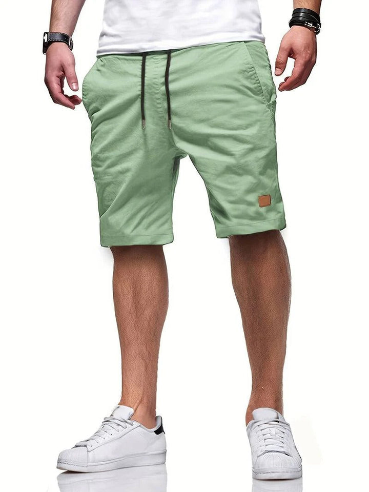 Men's casual drawstring lounge shorts, ultimate comfort for home or light activities.