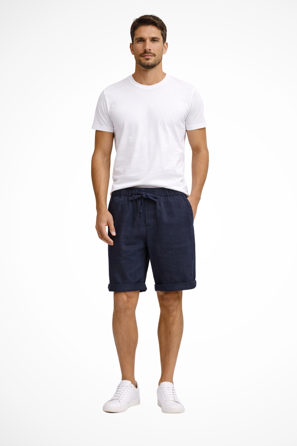 Men's athleisure shorts in a relaxed fit, showcasing drawstring and pocket design