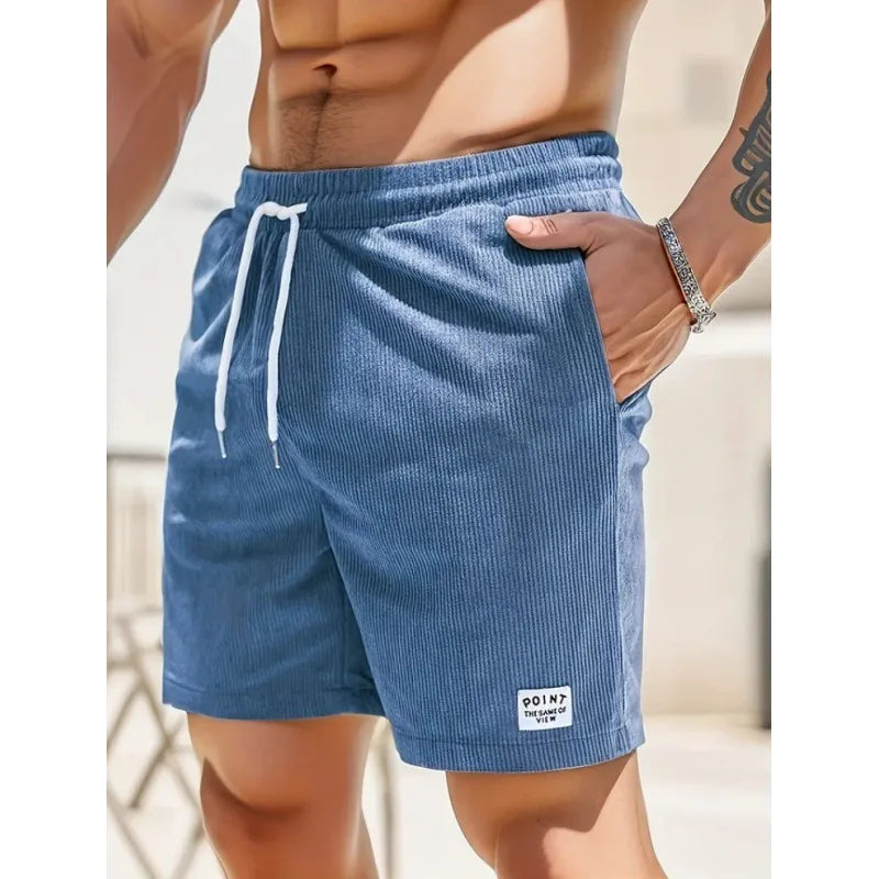 Men's casual drawstring summer shorts, relaxed fit for everyday comfort & warm weather style.