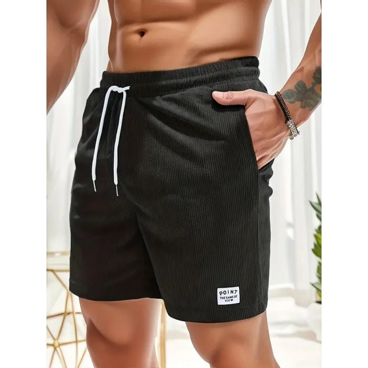 Comfy men's drawstring shorts for summer, perfect casual wear with an adjustable waist for versatile style.