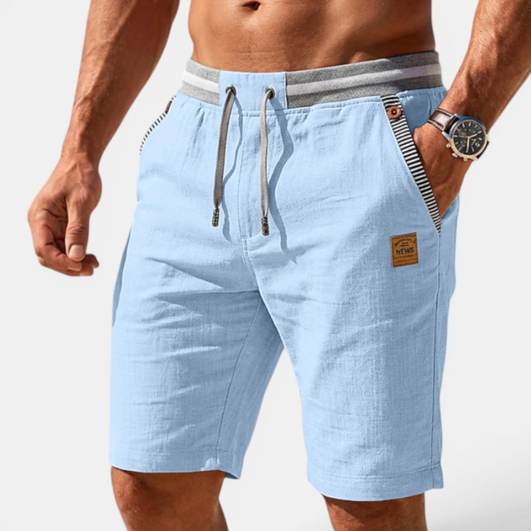 Ultimate comfort men's summer shorts. Elastic waist & relaxed fit for vacation, beach, or casual days.