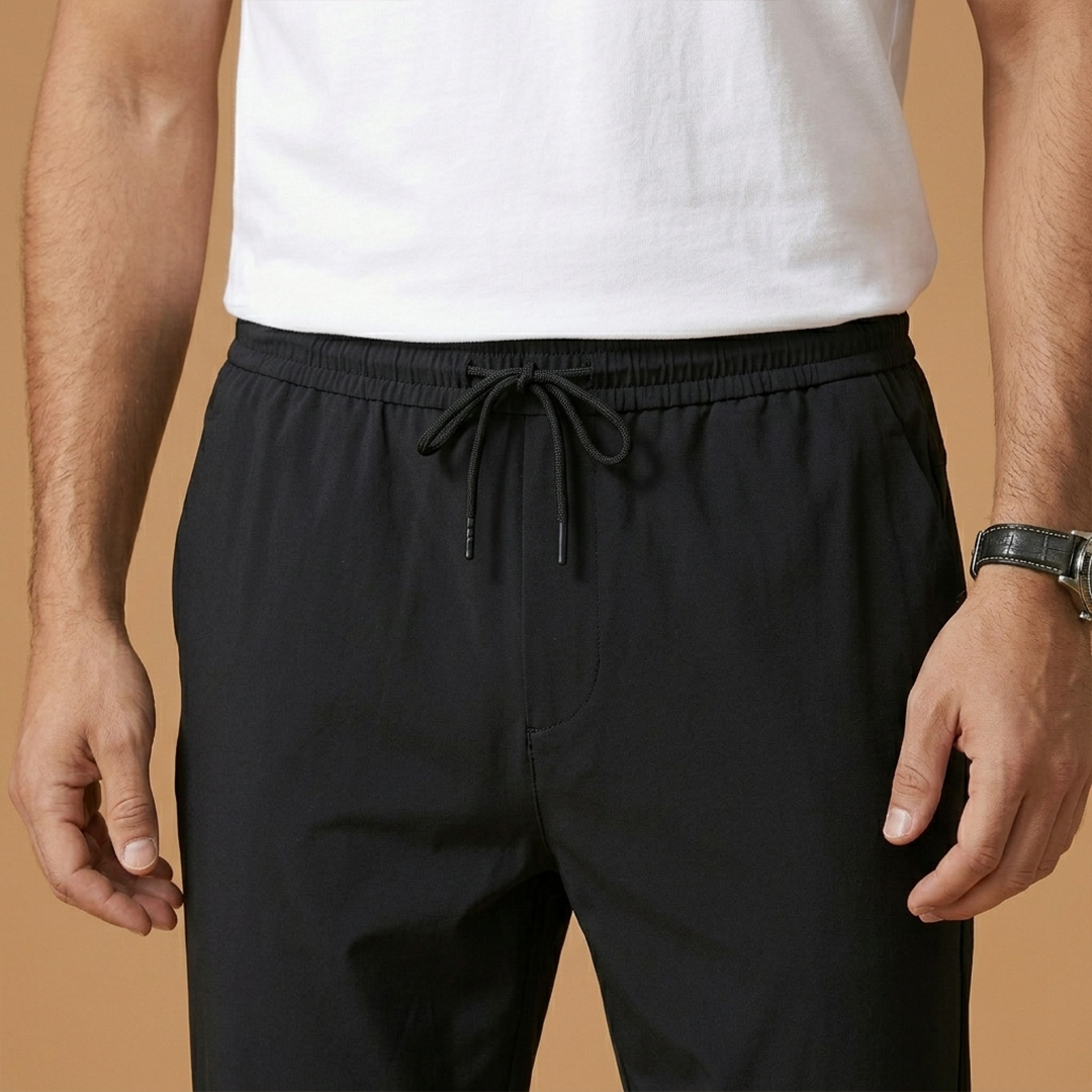 Summer push collection: men's casual elastic waist trousers with pockets.