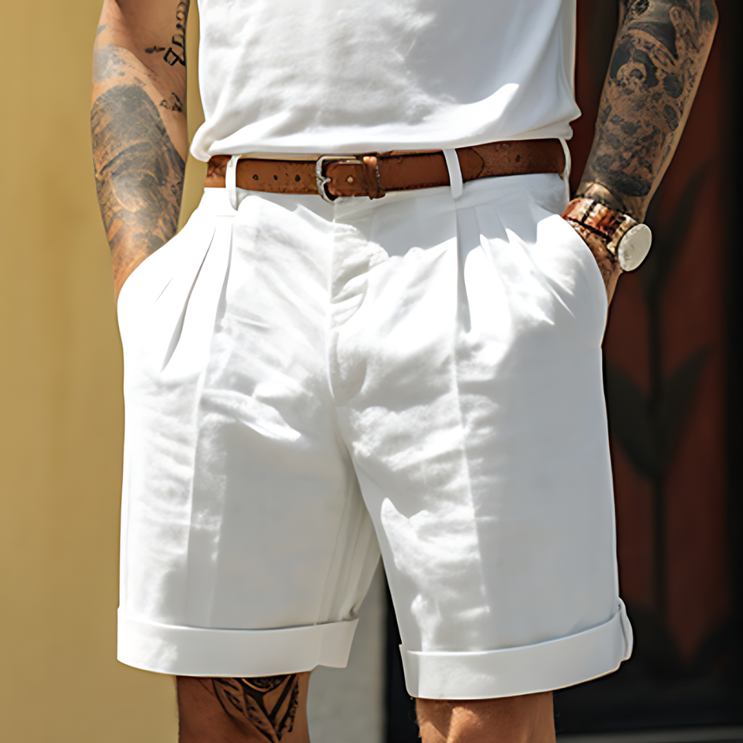 Men's casual elegant shorts, comfortable fit & stylish design for versatile summer fashion.