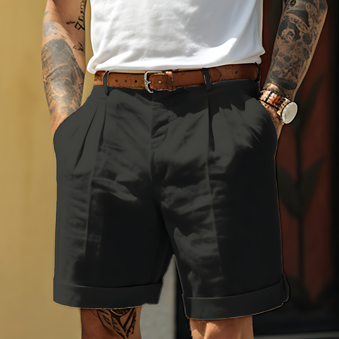 Stylish men's comfort shorts with a smart casual look, perfect for warm weather menswear.
