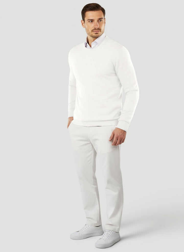 Men's casual crew neck pullover sweater. Stylish, warm, and comfortable for daily wear.