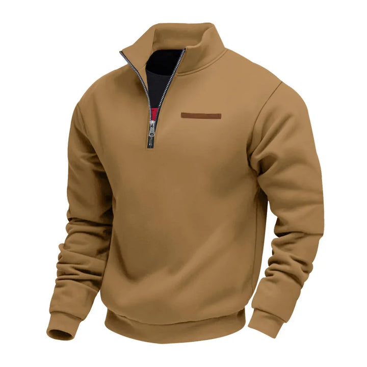 Warm winter essential: a comfortable men's fleece sweatshirt for cold weather.