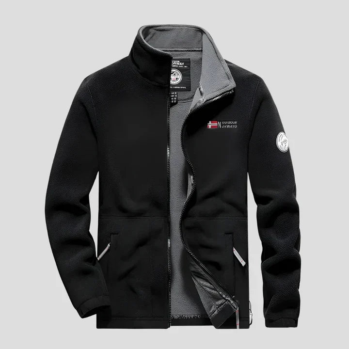 Durable men's fleece jacket, providing breathable warmth for hiking, camping, and everyday outdoor adventures.