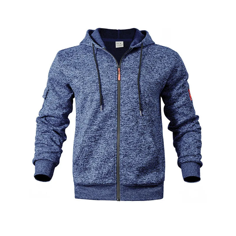 Everyday men's full-zip hoodie with ribbed cuffs, offering a relaxed fit for all casual occasions.