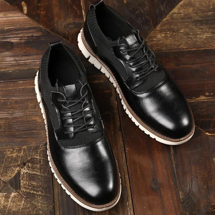 Comfortable men's lace-up walk shoes. Stylish everyday trainers with shock-absorbing soles.