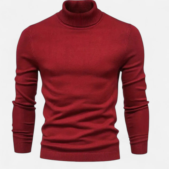 Men's casual lapel neck pullover sweater in cozy knit fabric for autumn winter fashion.