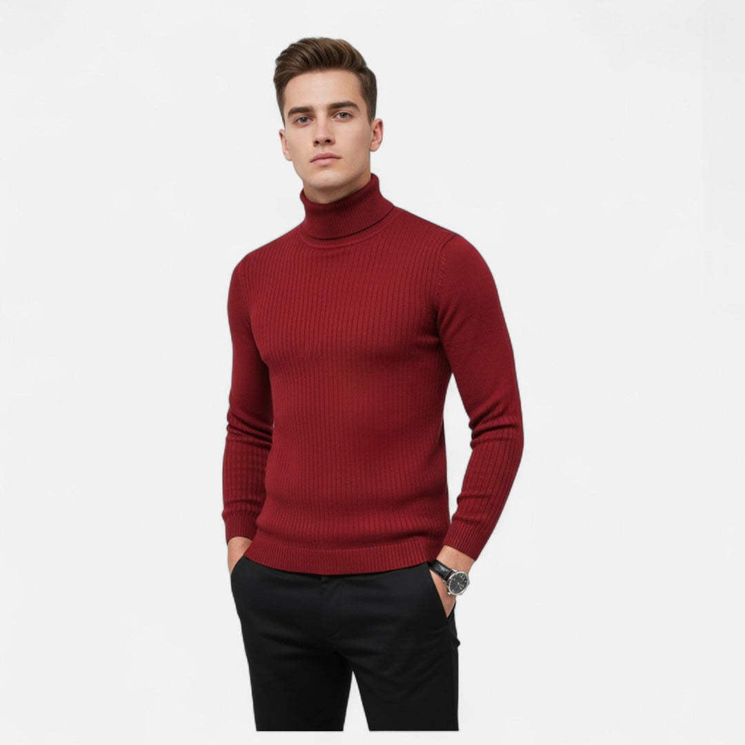 Stylish men's pullover sweater with a classic lapel neck, perfect for everyday wear.