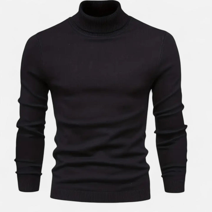 Modern gentleman's casual wear: a sharp lapel neck pullover sweater for men.