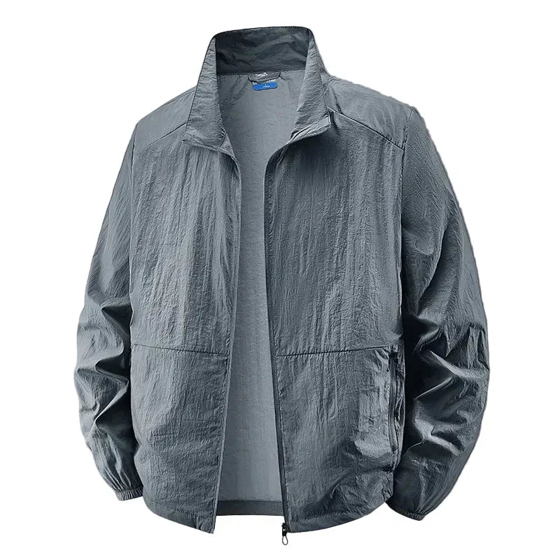 Transitional men's lightweight collar jacket, perfect casual outerwear for spring and fall, ensuring everyday comfort.