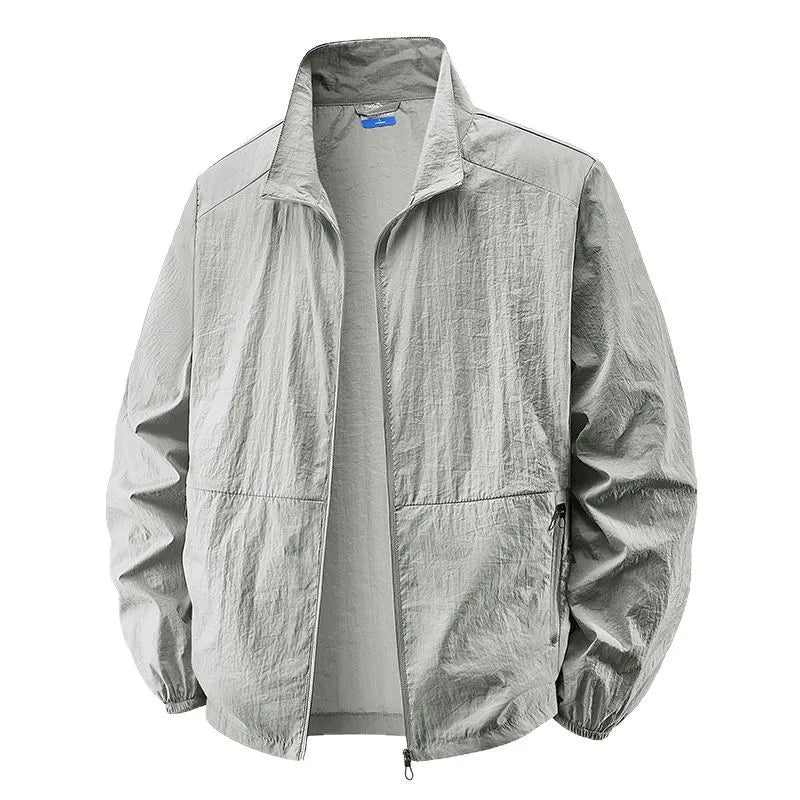 Comfortable men's lightweight collar jacket, a casual outerwear staple for everyday spring and fall versatility.